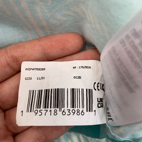 Quiksilver Shirt Mens M Medium Lake Blue Carved Paddle Woven Cotton Button Up - Picture 5 of 9